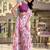 light pink chiffon floral printed saree with blouse