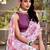 light pink chiffon floral printed saree with blouse