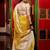 yellow jacquard silk blend zari weaving saree with blouse