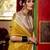 yellow jacquard silk blend zari weaving saree with blouse
