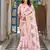 pink silk blend thread embroidered saree with blouse