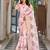 pink silk blend thread embroidered saree with blouse