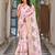 pink silk blend thread embroidered saree with blouse