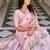 pink silk blend thread embroidered saree with blouse