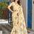 yellow thread embroidered silk blend saree