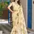 yellow thread embroidered silk blend saree
