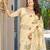 yellow thread embroidered silk blend saree