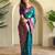 blue silk blend zari weaving saree with blouse