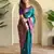 blue silk blend zari weaving saree with blouse