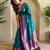 blue silk blend zari weaving saree with blouse