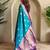 blue silk blend zari weaving saree with blouse