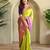 lime green zari weaving silk blend saree with blouse