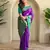 purple zari weaving silk blend saree with blouse