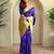 royal blue silk blend zari weaving saree with blouse