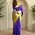 royal blue silk blend zari weaving saree with blouse
