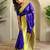 royal blue silk blend zari weaving saree with blouse
