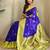 royal blue silk blend zari weaving saree with blouse