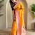 mustard yellow silk blend zari weaving saree with blouse
