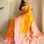 mustard yellow silk blend zari weaving saree with blouse