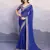 royal blue bandhani print georgette saree with blouse