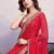 red embroidered saree with blouse