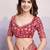 red embroidered saree with blouse