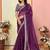 wine organza zari embroidered saree with blouse