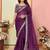 wine organza zari embroidered saree with blouse