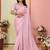 baby pink organza sequins saree with blouse