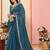 blue organza zari embroidered saree with blouse