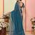 blue organza zari embroidered saree with blouse