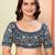 blue organza zari embroidered saree with blouse
