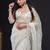 white sequin work net saree with blouse