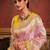 lavender zari weaving dola silk blend saree with blouse