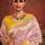 lavender zari weaving dola silk blend saree with blouse
