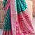 teal green zari weaving silk blend saree with blouse