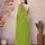parrot green georgette thread embroidered saree
