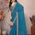 teal blue leheriya printed saree with blouse