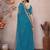 teal blue leheriya printed saree with blouse