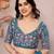teal blue leheriya printed saree with blouse