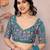 teal blue leheriya printed saree with blouse