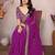 purple zari embroidered georgette saree with blouse