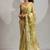 Green handwork zarkan border work satin silk party wear saree