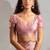 Pink handwork zarkan border work satin silk party wear saree
