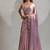 Lavender heavy zarkan handwork satin georgette saree with blouse piece