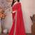 red georgette zari embroidered saree with blouse