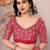 red georgette zari embroidered saree with blouse