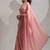 Pink heavy zarkan handwork satin georgette saree with blouse piece