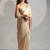 Chiku heavy zarkan handwork satin georgette saree with blouse piece