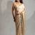 Chiku heavy zarkan handwork satin georgette saree with blouse piece